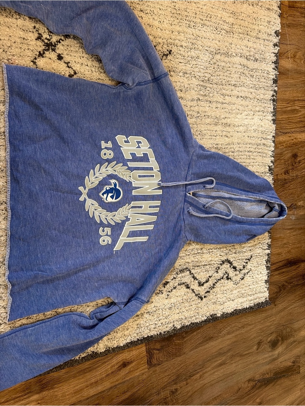 Seton Hall Blue Pullover Hoodie with Crest